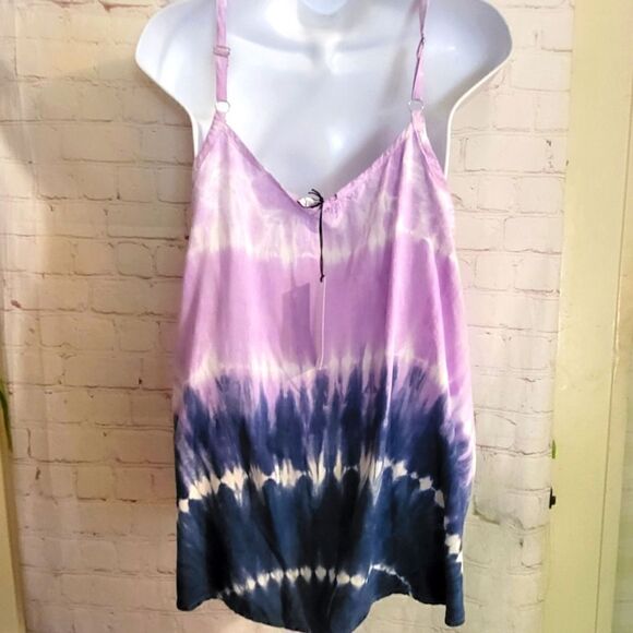 NWT Michael Stars "Kelsey" Tie Dye  Spaghetti Strap Cami Top sz.Large MSRP $118 - Picture 6 of 7
